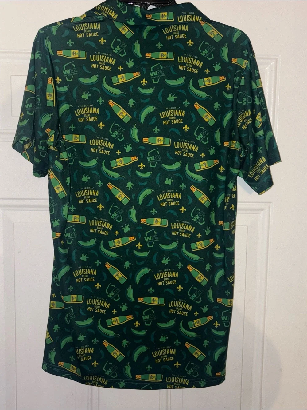 Pins & Aces Green Louisiana Hot Sauce Polo Shirt